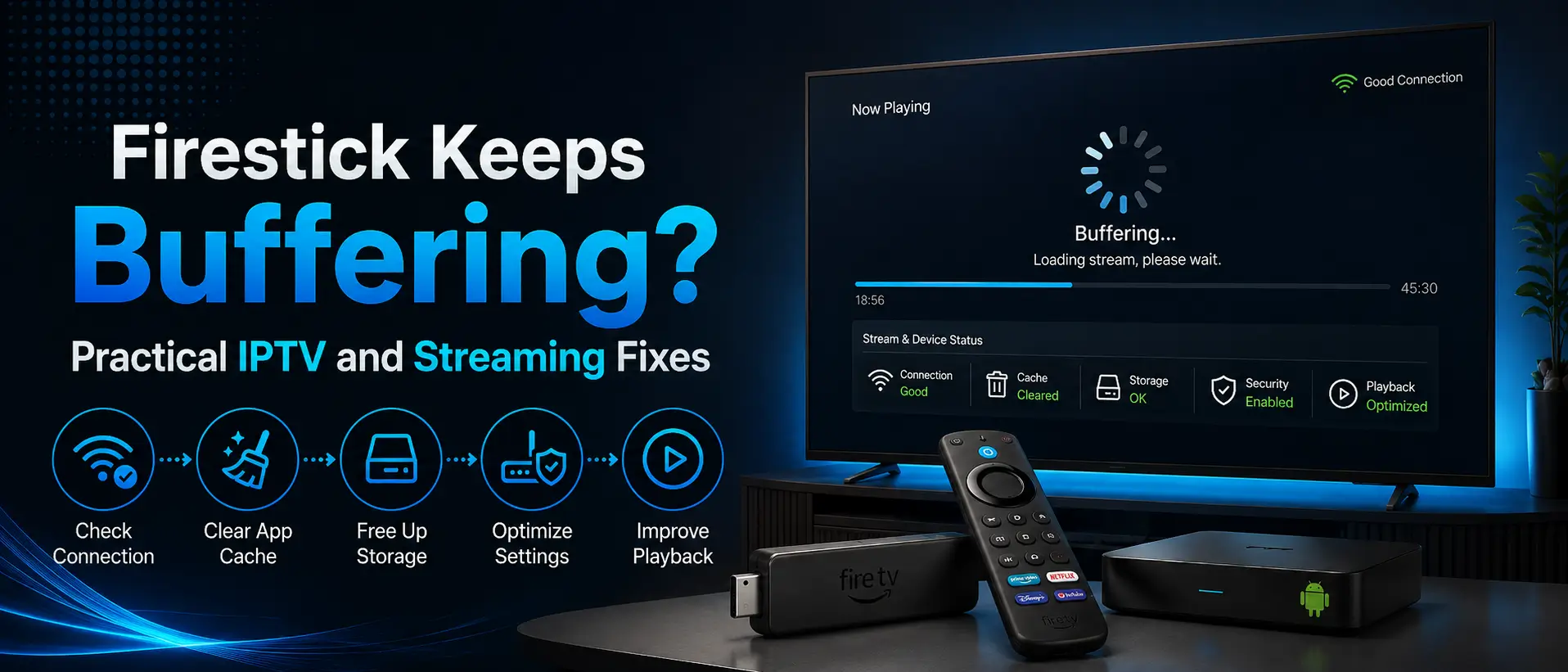Firestick Keeps Buffering? Practical IPTV and Streaming Fixes - IPTVSMARTERZ guide