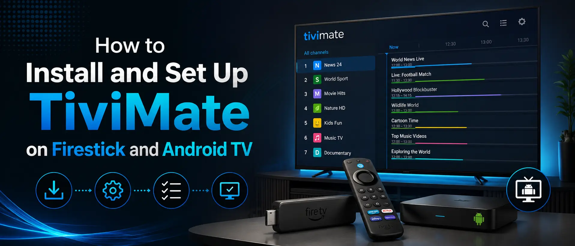 How to Install and Set Up TiviMate on Firestick and Android TV - IPTVSMARTERZ guide