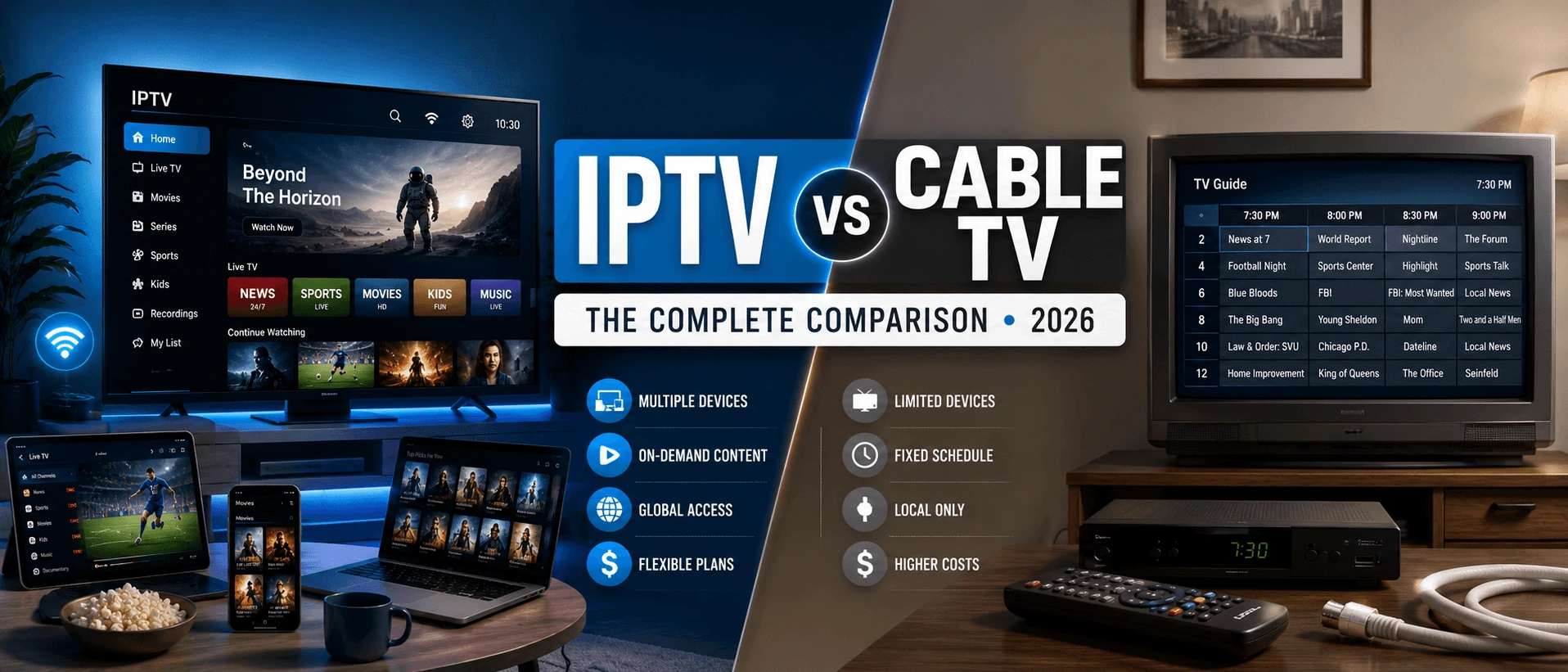 IPTV vs Cable TV in 2026: The Complete Comparison - IPTVSMARTERZ guide